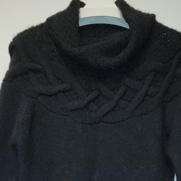 Theory Mirna Warmth Wool Cashmere Black Turtleneck Sweater Dress Tunic S… - Picture 3 of 16